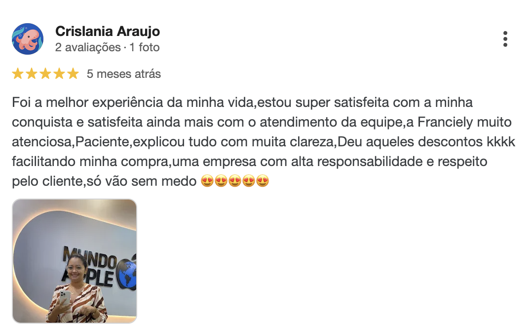 Avaliação de cliente Mundo Phone 4
