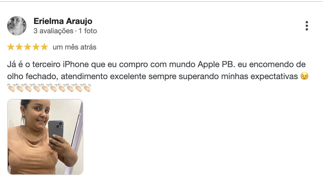 Avaliação de cliente Mundo Phone 3